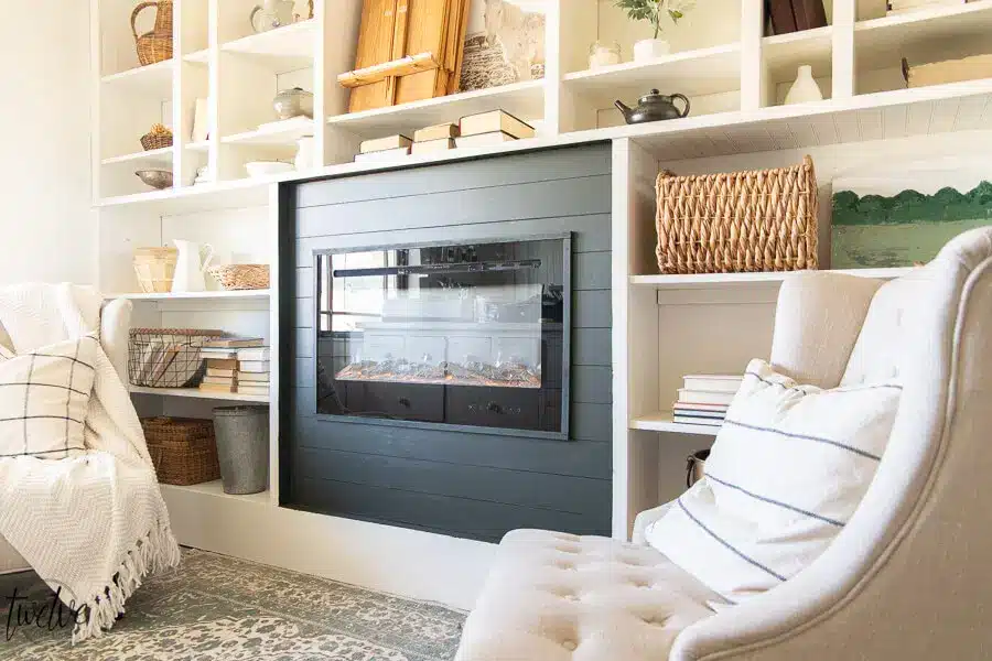 Have a Built-In Bookshelf on Each Side of Your Electric Fireplace